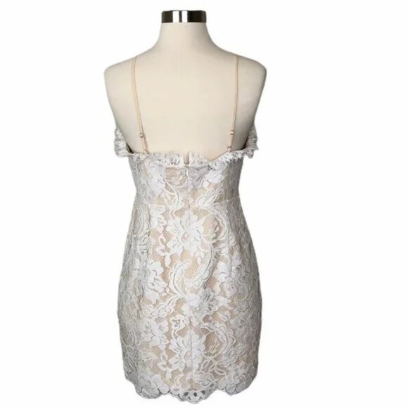 NEW NBD Revolve White Lace Mini Dress Sz. S - Picture 3 of 4